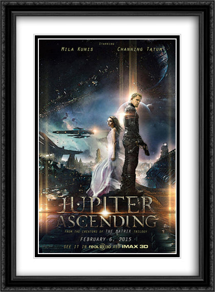 Jupiter Ascending 28x38 Black Ornate Wood Framed Movie Poster with Double Matting