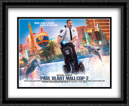 Paul Blart Mall Cop 2 34x28 Black Ornate Wood Framed Movie Poster with Double Matting