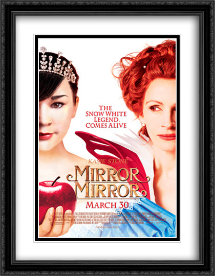 Mirror Mirror 28x36 Black Ornate Wood Framed Movie Poster with Double Matting