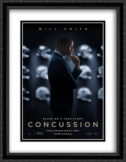 Concussion 28x36 Black Ornate Wood Framed Movie Poster with Double Matting