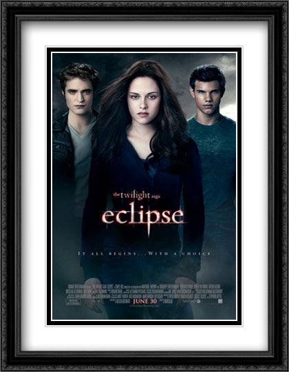 Eclipse 28x36 Black Ornate Wood Framed Movie Poster with Double Matting