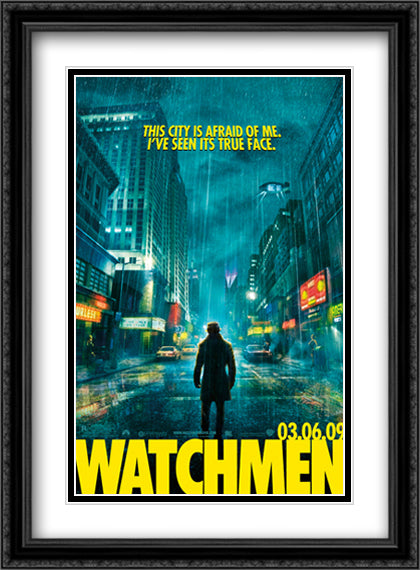 Watchmen 28x38 Black Ornate Wood Framed Movie Poster with Double Matting