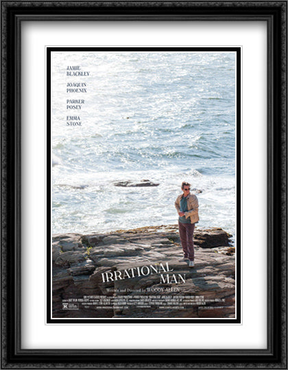 Irrational Man 28x36 Black Ornate Wood Framed Movie Poster with Double Matting