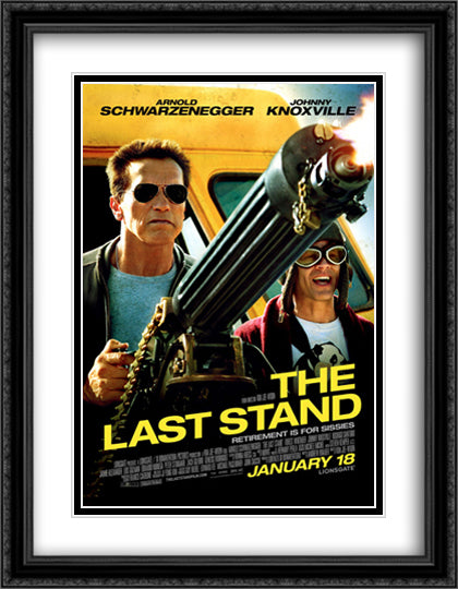The Last Stand 28x36 Black Ornate Wood Framed Movie Poster with Double Matting