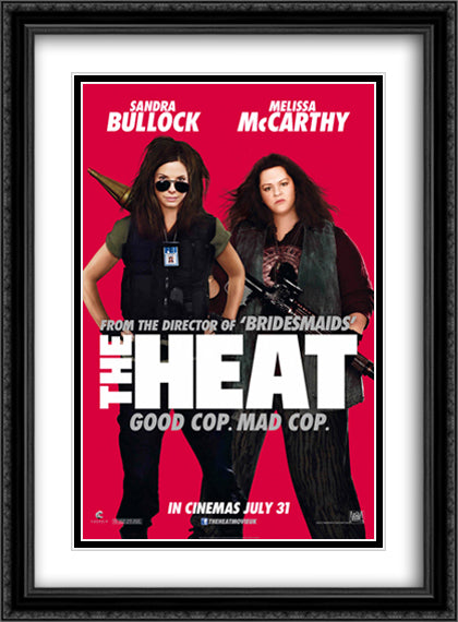 The Heat 28x38 Black Ornate Wood Framed Movie Poster with Double Matting