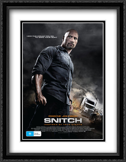 Snitch 28x36 Black Ornate Wood Framed Movie Poster with Double Matting