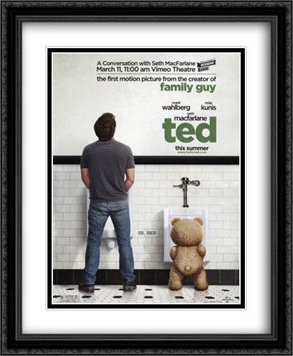 Ted 28x34 Black Ornate Wood Framed Movie Poster with Double Matting