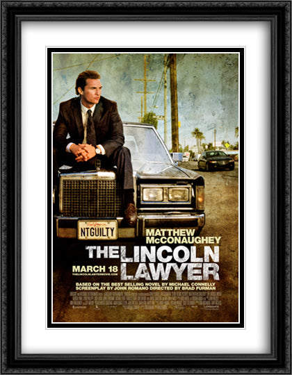 The Lincoln Lawyer 28x36 Black Ornate Wood Framed Movie Poster with Double Matting