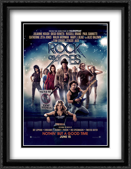 Rock of Ages 28x36 Black Ornate Wood Framed Movie Poster with Double Matting