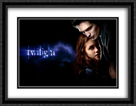 Twilight 36x28 Black Ornate Wood Framed Movie Poster with Double Matting