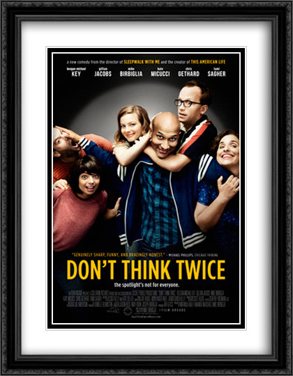 Don't Think Twice 28x36 Black Ornate Wood Framed Movie Poster with Double Matting