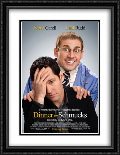 Dinner for Schmucks 28x36 Black Ornate Wood Framed Movie Poster with Double Matting