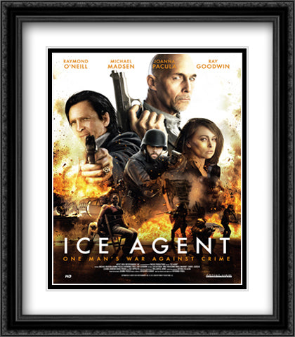 Ice Agent 28x32 Black Ornate Wood Framed Movie Poster with Double Matting