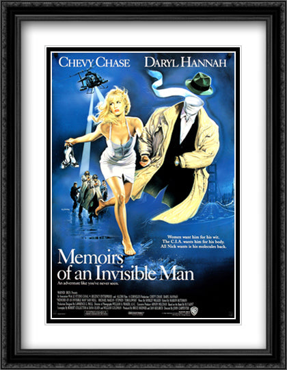 Memoirs of an Invisible Man 28x36 Black Ornate Wood Framed Movie Poster with Double Matting