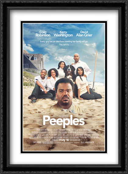 Peeples 28x38 Black Ornate Wood Framed Movie Poster with Double Matting