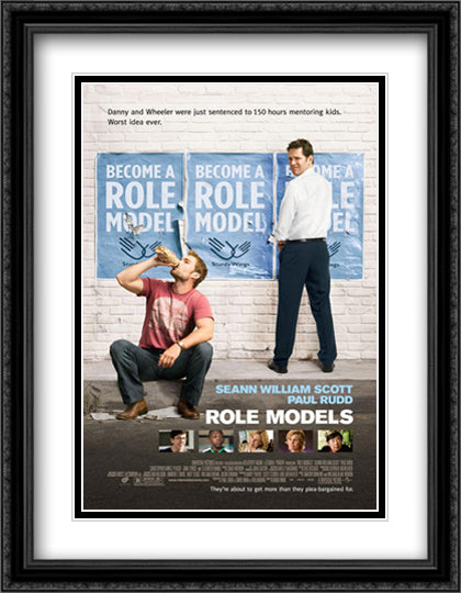 Role Models 28x36 Black Ornate Wood Framed Movie Poster with Double Matting