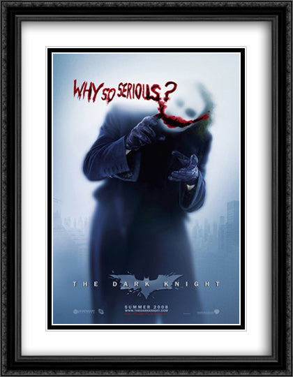 Batman The Dark Night 28x36 Black Ornate Wood Framed Movie Poster with Double Matting