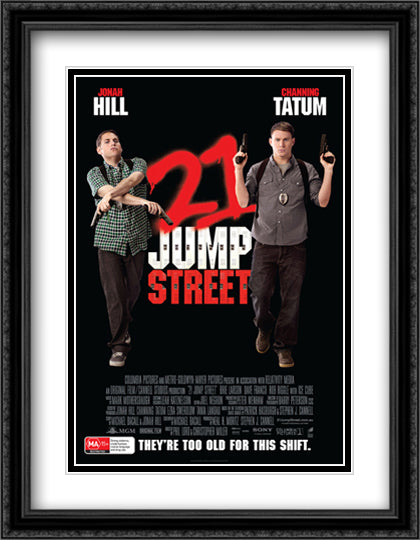 21 Jump Street 28x36 Black Ornate Wood Framed Movie Poster with Double Matting