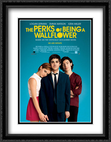 The Perks of Being a Wallflower 28x36 Black Ornate Wood Framed Movie Poster with Double Matting