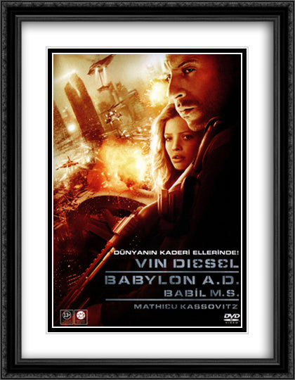 Babylon A.D. 28x36 Black Ornate Wood Framed Movie Poster with Double Matting