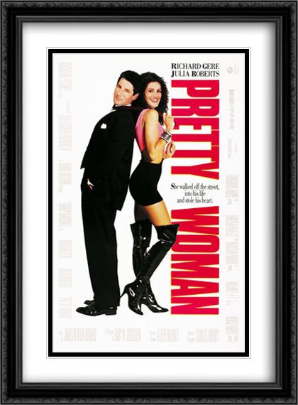 Pretty Woman 28x38 Black Ornate Wood Framed Movie Poster with Double Matting