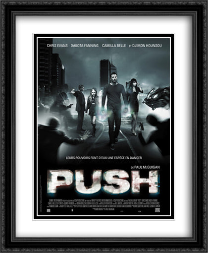 Push 28x34 Black Ornate Wood Framed Movie Poster with Double Matting