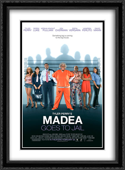 Madea Goes to Jail 28x38 Black Ornate Wood Framed Movie Poster with Double Matting