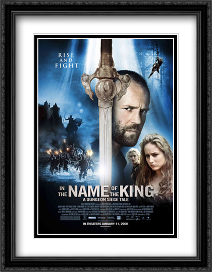 In The Name of The King 28x36 Black Ornate Wood Framed Movie Poster with Double Matting