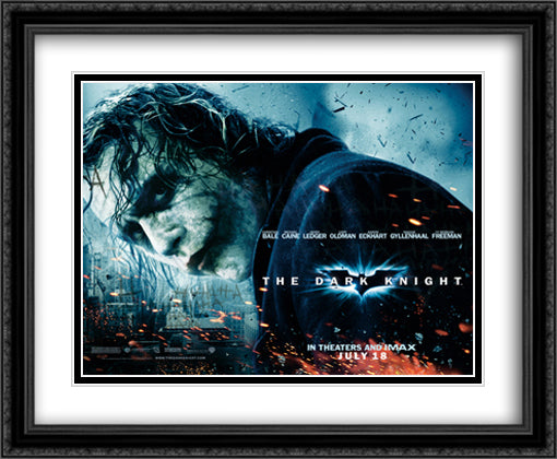 Batman The Dark Night 34x28 Black Ornate Wood Framed Movie Poster with Double Matting