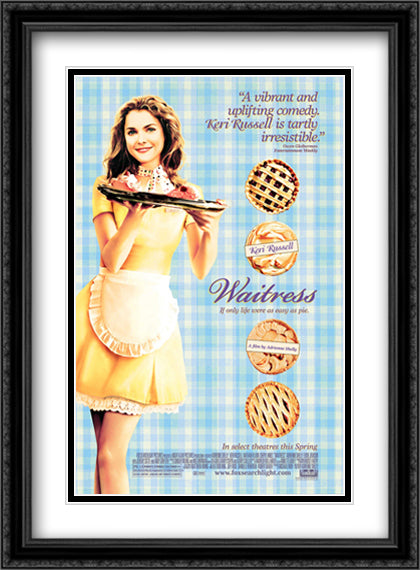 Waitress 28x38 Black Ornate Wood Framed Movie Poster with Double Matting