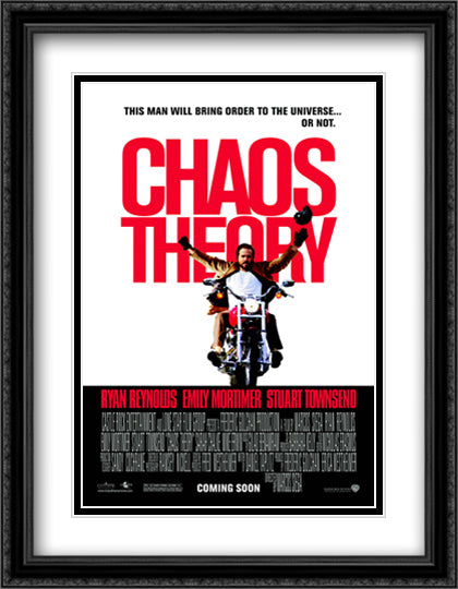 Chaos Theory 28x36 Black Ornate Wood Framed Movie Poster with Double Matting