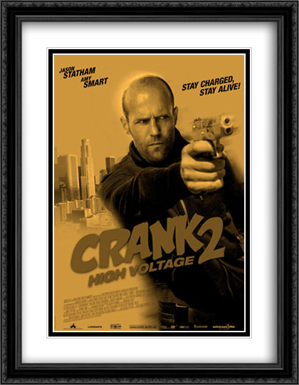 Crank 2 High Voltage 28x36 Black Ornate Wood Framed Movie Poster with Double Matting