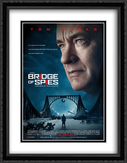 Bridge of Spies 28x36 Black Ornate Wood Framed Movie Poster with Double Matting