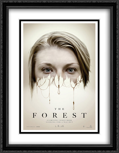 The Forest 28x36 Black Ornate Wood Framed Movie Poster with Double Matting
