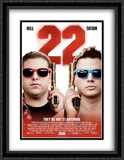 22 Jump Street 28x36 Black Ornate Wood Framed Movie Poster with Double Matting