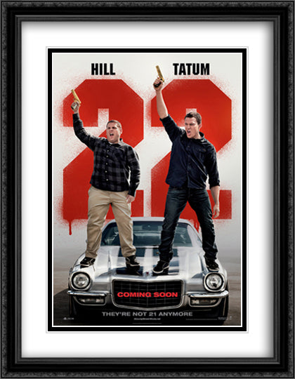 22 Jump Street 28x36 Black Ornate Wood Framed Movie Poster with Double Matting