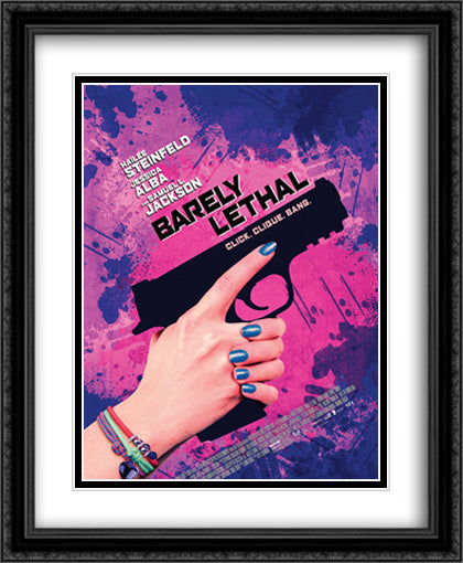 Barely Lethal 28x34 Black Ornate Wood Framed Movie Poster with Double Matting