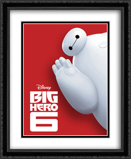 Big Hero 6 28x34 Black Ornate Wood Framed Movie Poster with Double Matting