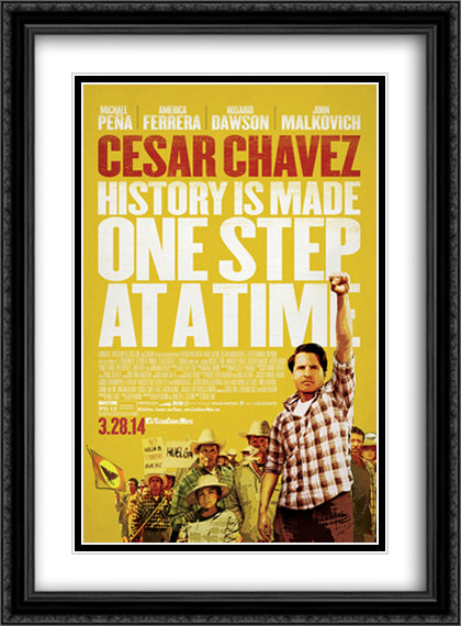 Cesar Chavez 28x38 Black Ornate Wood Framed Movie Poster with Double Matting