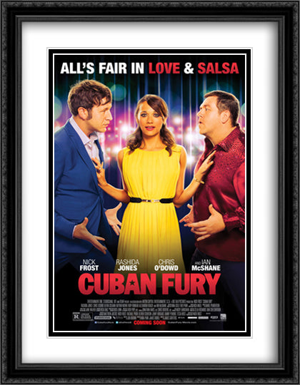 Cuban Fury 28x36 Black Ornate Wood Framed Movie Poster with Double Matting