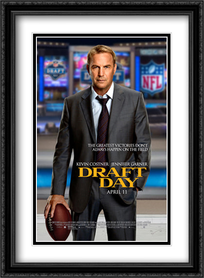 Draft Day 28x38 Black Ornate Wood Framed Movie Poster with Double Matting