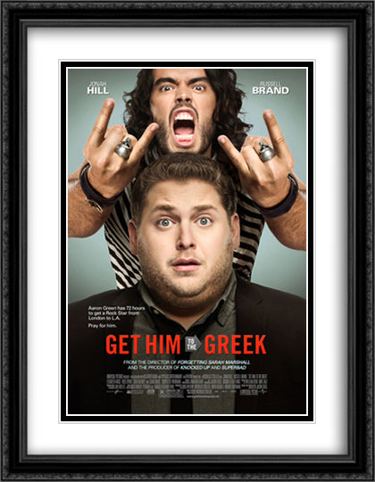 Get Him to the Greek 28x36 Black Ornate Wood Framed Movie Poster with Double Matting