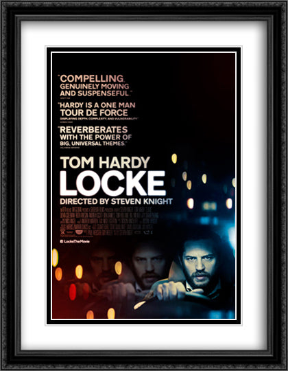Locke 28x36 Black Ornate Wood Framed Movie Poster with Double Matting