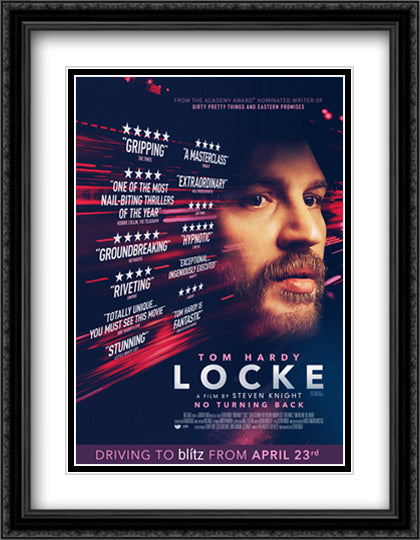 Locke 28x36 Black Ornate Wood Framed Movie Poster with Double Matting