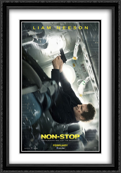 Non Stop 28x40 Black Ornate Wood Framed Movie Poster with Double Matting