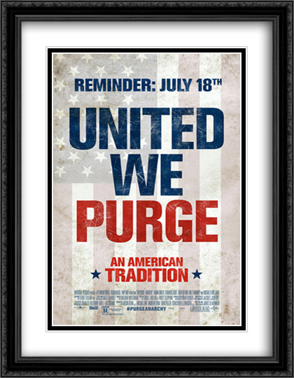 The Purge: Anarcy 28x36 Black Ornate Wood Framed Movie Poster with Double Matting