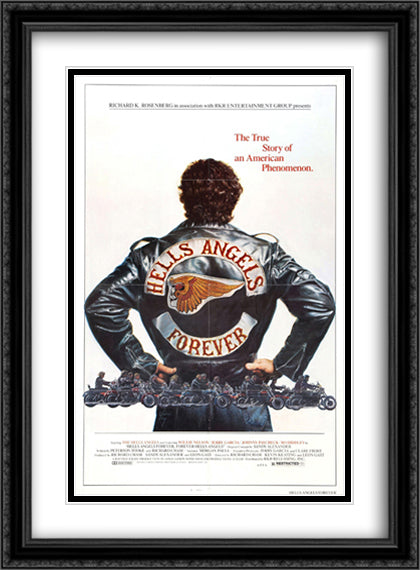 Hells Angel's Forever 28x38 Black Ornate Wood Framed Movie Poster with Double Matting