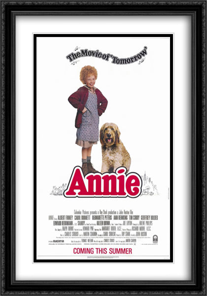 Annie 28x40 Black Ornate Wood Framed Movie Poster with Double Matting