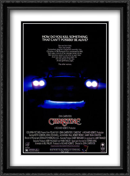 Christine 28x38 Black Ornate Wood Framed Movie Poster with Double Matting