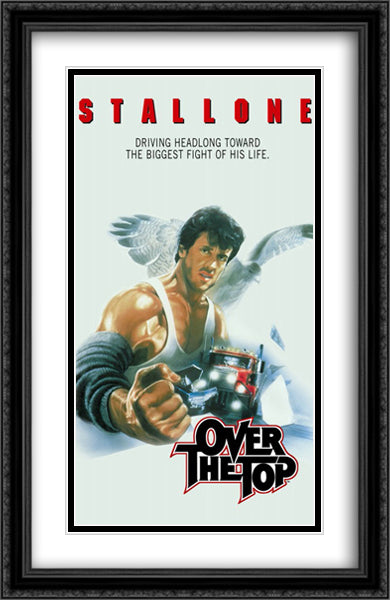 Over the Top 26x40 Black Ornate Wood Framed Movie Poster with Double Matting